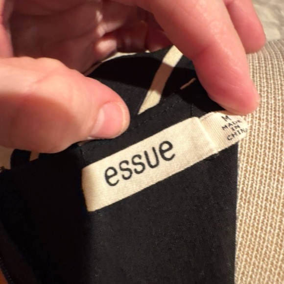 Essue black and cream striped dress, M - Picture 8 of 14